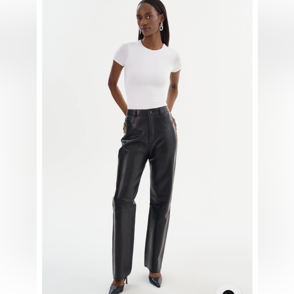 Danier Genuine Leather Pants black Size US 6 Black - Picture 2 of 13